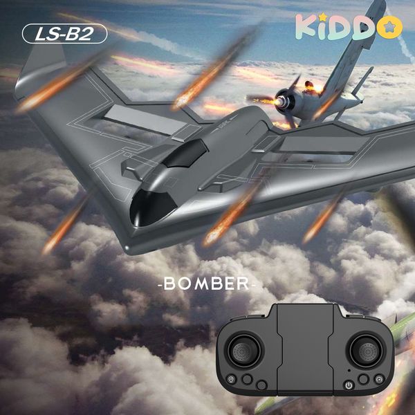 ElectricRc Uçak LS B2 Dron Stealth Bombacı 24G 2CH 34cm Kanat Baskı Başlangıç ​​Elektrikli Uzaktan Kumanda Uçak Dış Mekan Oyuncakları Çocuk 230504