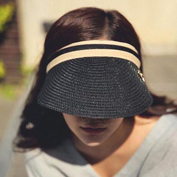 Geizige Krempenhüte Sonne Sommer Strohhut Kinder Strand Visierkappen Eltern-Kind-Kappe Casual Shade Empty Top