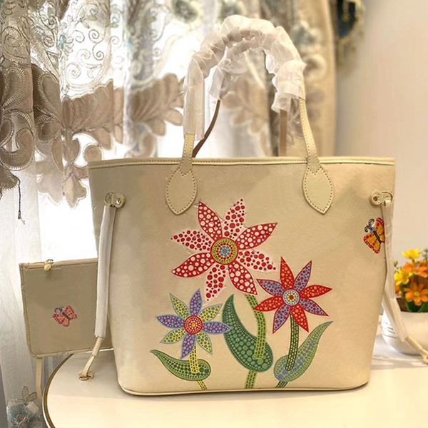 Borsa della spesa classica stampata Borse di tela Lage Borsa da donna Borsa a tracolla da donna in vera pelle con stampa floreale in vera pelle Lettera di moda Borsa a tracolla da donna di alta qualità