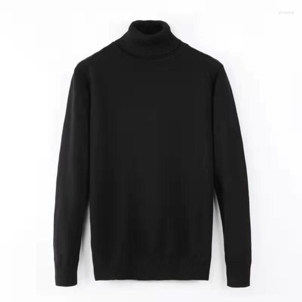 Maglioni da uomo Maglione da uomo in cotone a collo alto con cavallo piccolo Autunno Inverno Jersey Maglione Hombre Pull Homme Hiver Pullover da uomo lavorato a maglia