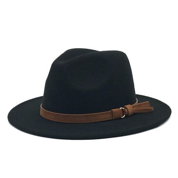 Chapéus de largura Men Retro Men Fedoras Top Jazz sentiu vintage British Hat Casal Bap Chapeau Summer Bowler de verão Outdo