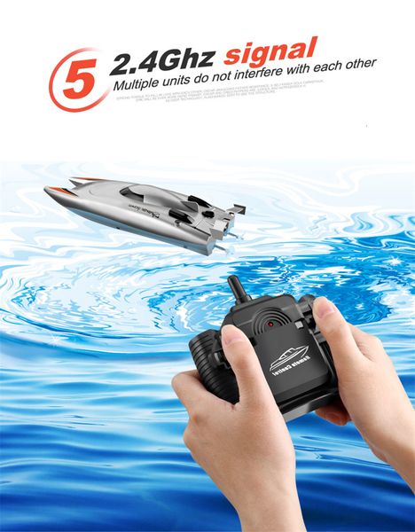 Barcos ElectricRC RC Bait Bait Boat 30 kmh RC Boat 2,4 GHz Alta velocidade Racing Speedboat Remote Ship Game Kids Toys Children Gift 230504