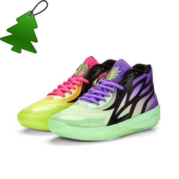 Sandali Mens lamelo ball MB 2 scarpe da basket 2s Rick Pink and Purple Morty Slime Roty Jade Phenom Red Black Gold ELEKTRO sneakers tennis w