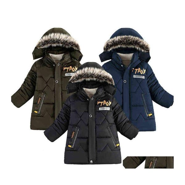 Piumino Ragazzi Giubbotti 510 Anno 2022 Inverno Adolescente Ragazzo spesso caldo cotone con cappuccio Capispalla Abbigliamento per bambini Giacca a vento Drop Delive Dhauu