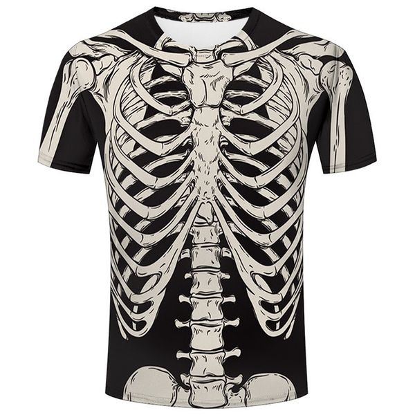 T-shirt da uomo Estate T-shirt da ragazzo con scheletro horror stampato in 3D Elegante Casual Divertimento Alternativa Manica corta O Collo Camicia ad asciugatura rapida di grandi dimensioni 230504