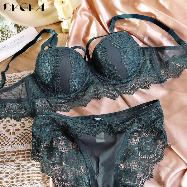 Bras define a liberação de lingerie sexy linger lace push up conjunto de sutiol