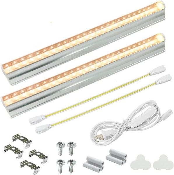 T5 LED Grow Light 0.3m 0.6m 0.9m 1.2m tam set EU elektrik fiş anahtarı kablo bağlantısı tel aksesuarları dolap mutfak LED ışıklar duvar lambası