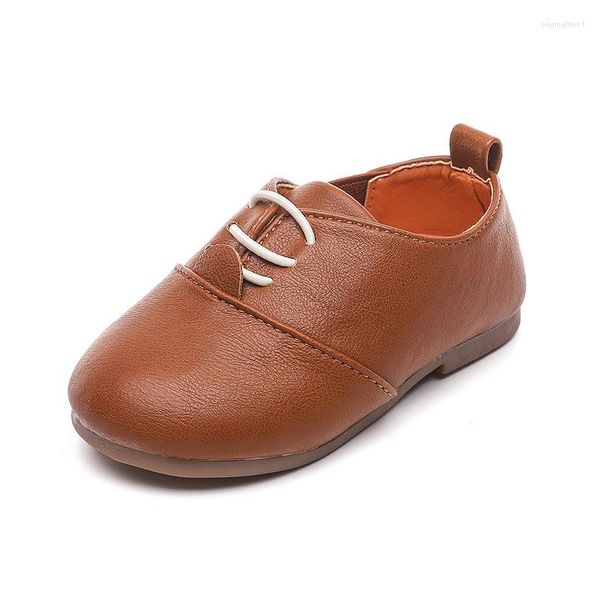 Sportschuhe Kinder Kinder Turnschuhe Jungen Leder Für formelle Hochzeitsfeier Weiche Wohnungen Mädchen Oxfords Britischer Stil Lässig 21-30