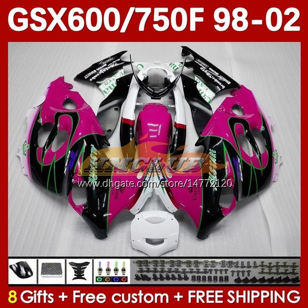 Corpo per SUZUKI KATANA GSX600F GSXF750 GSXF-750 GSXF 600 750 CC 169No.69 GSX750F 600CC 750CC 98 99 00 01 02 GSXF600 GSXF-600 1998 1999 2000 2001 2002 Carenatura rosa verde