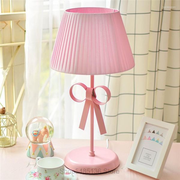Tischlampen Nordic Pink Princess Für Wohnzimmer Nachttischlampe Mädchen Kinder Schlafzimmer Lichter Indoor Hochzeitsdeko Standlicht