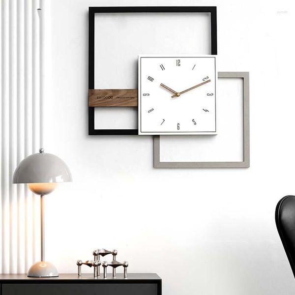 Relógios de parede silencioso relógio silencioso cozinha exclusiva chique simples sala de estar criativa de arte elegante horloge Murale Design de interiores