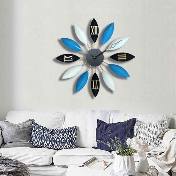 Orologi da parete Large Iron Art Retro Nordic Type Mute Hanger Watch Silent Hanging Clock Home Living Room Bedroom Decor ZM1106