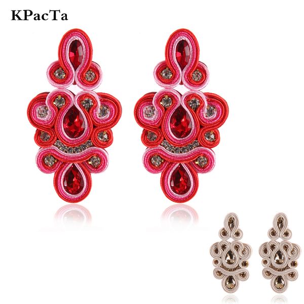 Lampadario penzolante KPacTa Fashion Soutache Orecchini pendenti lunghi Gioielli stile etnico Accessori donna Orecchini pendenti fatti a mano Oorbellen 230505