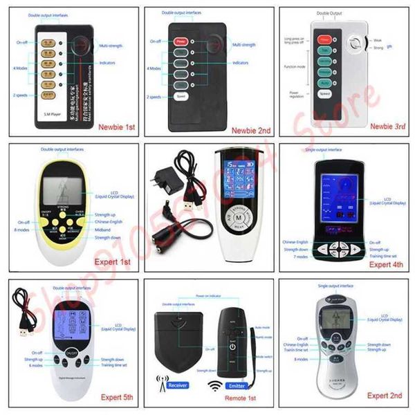 Seks Oyuncak Masajı Elektro Şok Ana Kontrolör Kablosu Elektrik Stimülasyon Masaj Güç Terapi Kutusu SM Yetişkin Oyunu Çift İçin Temalı