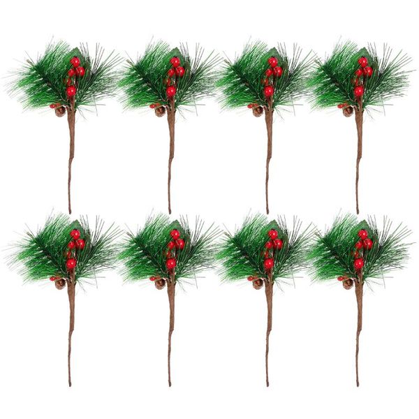 Dekorativer Blumen-Kranz 12Pcs künstlicher Baum-Emulation-Kiefern-Weihnachtsdekor-Desktop #q4