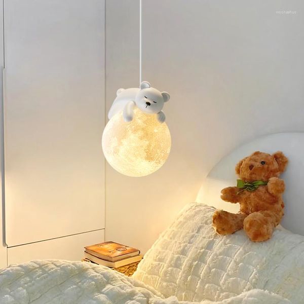 Люстры милая детская комната прикроватная лампы белого медведя