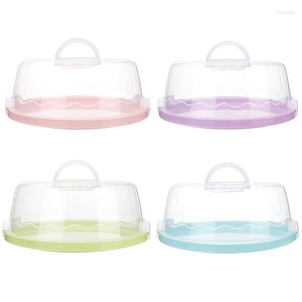 Bottiglie di stoccaggio Contenitore per dolci tondo in plastica portatile Contenitore per dessert per cupcake per sigillatura CASE Portante portatile Forniture per compleanni di nozze