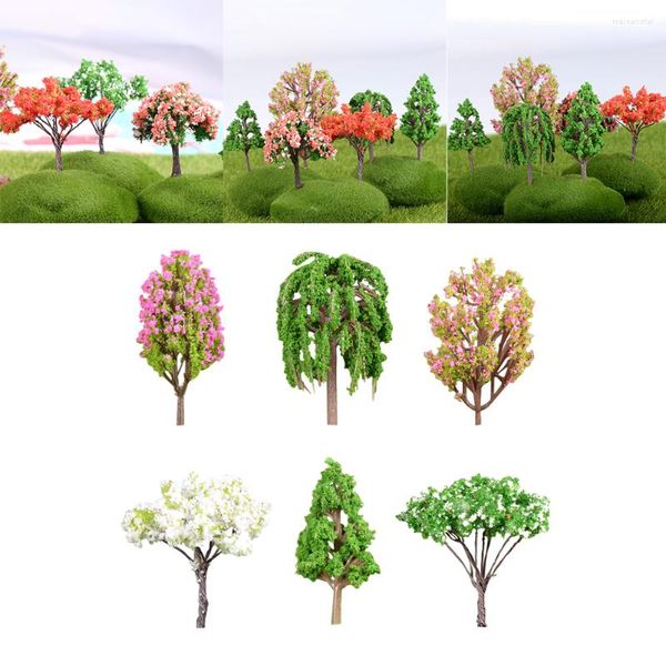 Flores decorativas de Natal Micro paisagem Party tropical Favor Favor Mini Toy Simulação Árvore Miniature Garden Trees Figuras Faux Greenery