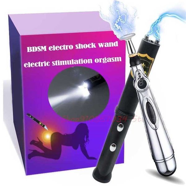 Brinquedo sexual massageador bastão de choque elétrico com led para casal adulto jogo anal mamilo clitóris eletroestimulador masculino pênis escroto bdsm