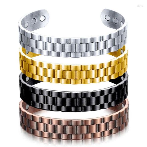 Armreif Fashion Trend Opening Verstellbares Magnetarmband Männer Grid Magnet Health Balance Energy Therapy