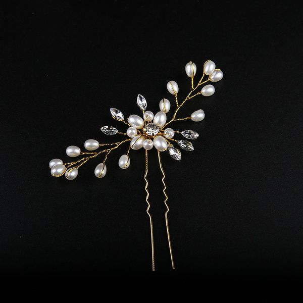 Europeu headwear acessórios nupcial artesanal pérola água diamante flor de seda nupcial hairpin garfo branco coroa de casamento jóias