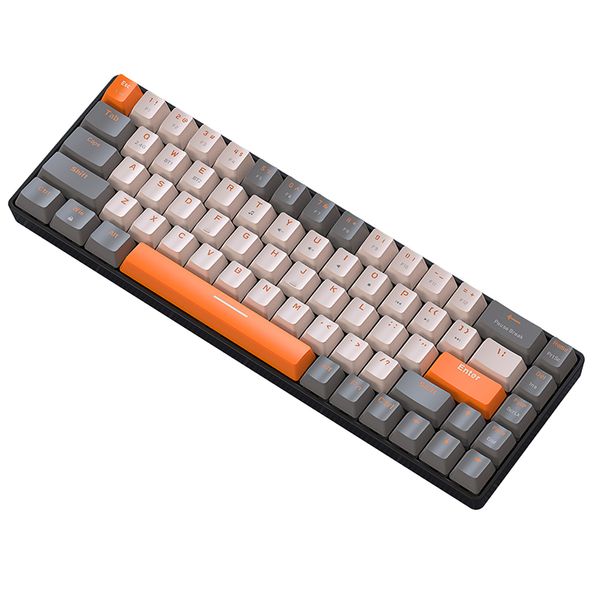 Teclado mecânico GK65 RGB 3 modos sem fio 4000mAh keycaps bluetooth 2.4g jogo russo-swappable teclado