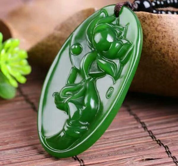 Colares pendentes verdes jade verde Jasper Jasper Colar Amante Chinês
