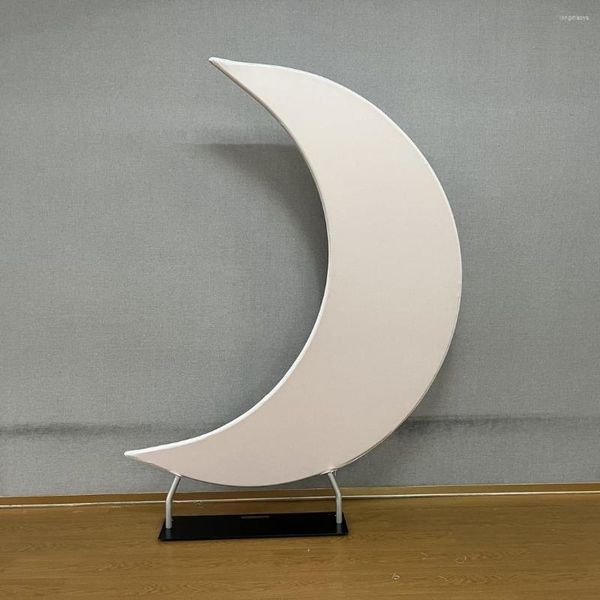 Decoração de partido Arco de forma de lua com capa impressa de dupla face grande base grande para o pano de fundo do evento PO Booth Chiara