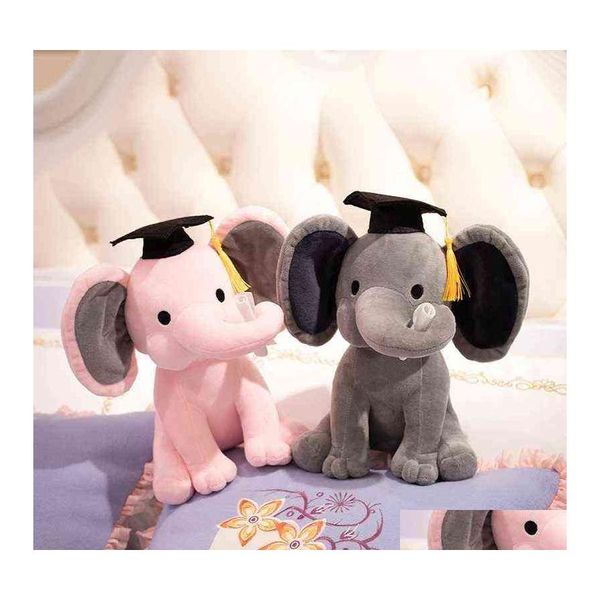 Bambole di peluche 1Pc 25Cm Beautif Doctor Elephant Farcito Laurea Baby Soft Toys Per Ldren Girls Regalo di compleanno di Natale J220729 Drop Deliv Dhtkz