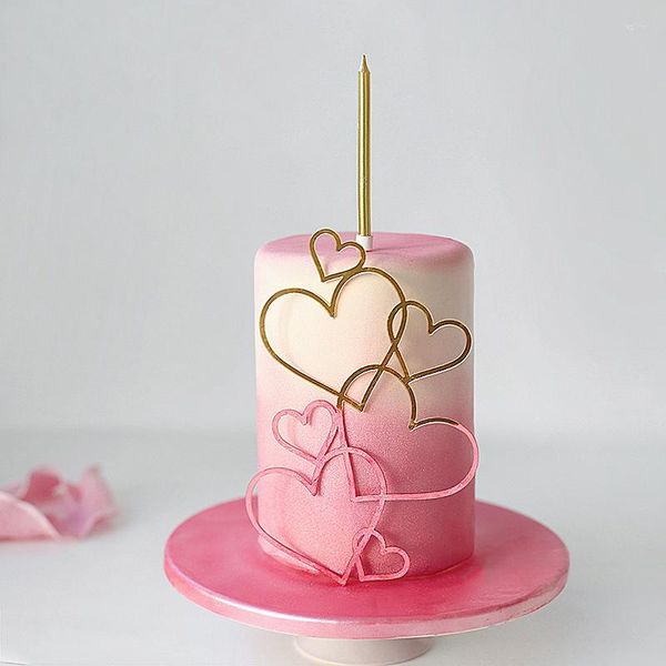 Forniture festive Topper per torta nuziale a forma di cuore Decorazione a cuore d'amore Festa da dessert di San Valentino