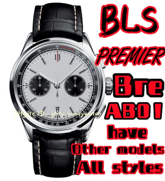 BLS BRE Premier AB011 Watch Men's Watch Chronograph 42mm com Cal.01 Diâmetro de movimento mecânico de corda auto-corda 300 metros à prova d'água.