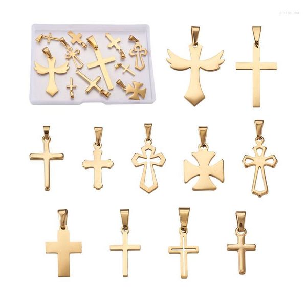 Anhänger Halsketten Box Kreuz 304 Edelstahl Charms Anhänger Komponenten für Ohrringe Armbänder DIY Schmuckherstellung ZubehörAnhänger