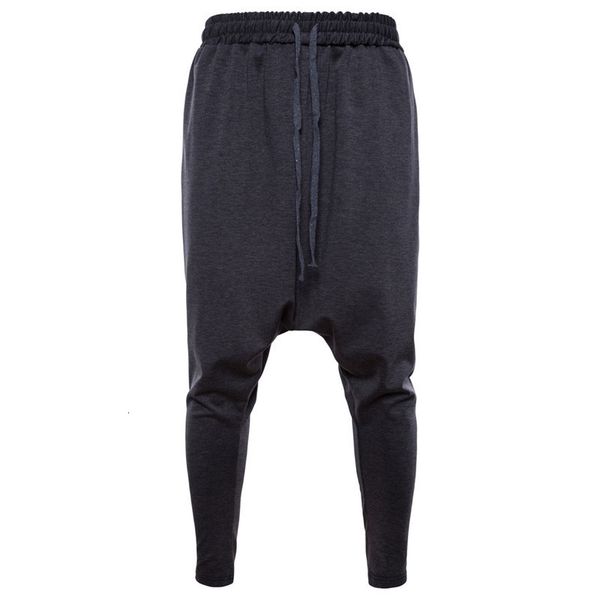 Calça masculina hippie harém masswear preto cinza solteiro solteiro Sweats primavera outono punk calça de groth brotch x9189 230428