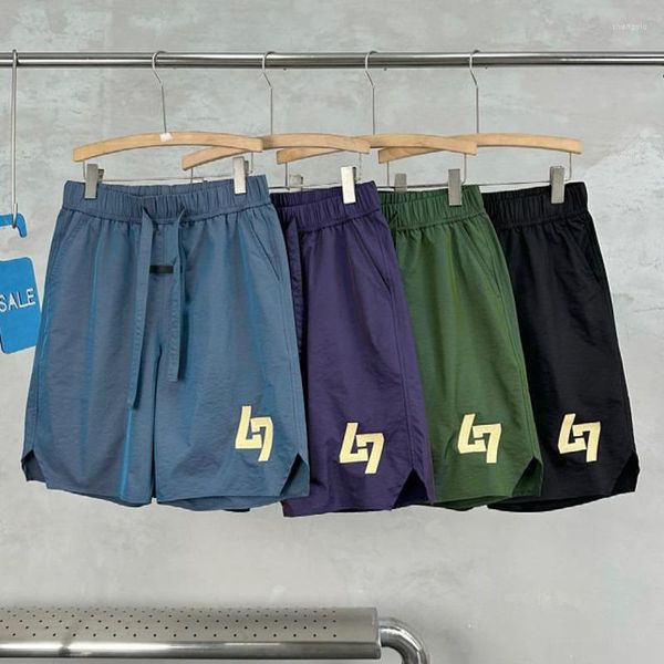 Herren Shorts Herren Sommer Dünne Hose Schnell Getrocknete Eisseide Casual Mesh Rot Lose Sport Capris Paar Strand Streetwear