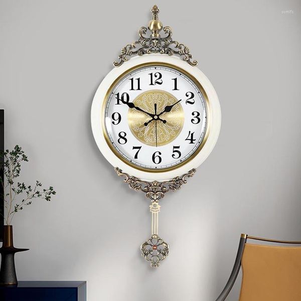 Wanduhren Luxus Europäisches Wohnzimmer Pendel 3D Ästhetische Uhr Ruhige Wissenschaft Kunst Orologio Da Parete Möbelstücke