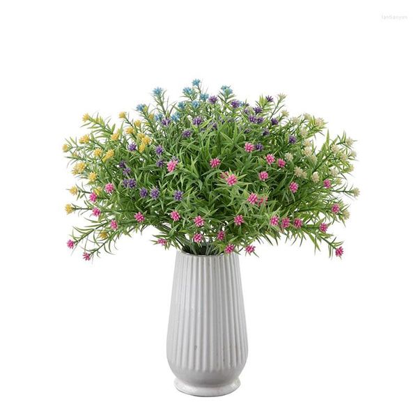 Dekorative Blumen 33 cm 7 Zweige künstliche Baby-Atem-Blumen-Gypsophila-Blumenstrauß für Hauptdekor-Schlafzimmer-Hochzeits-Dekorations-Maison-Geschenk