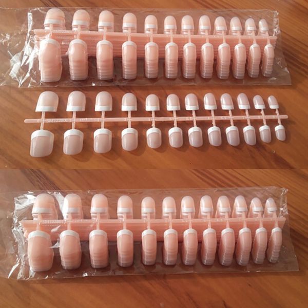 Nail Practice Display Großhandel 10 Kits Full Cover French Fake s Nude Natural Manicure Tips Faux Ongle False für Office Salon Fingernail 230505