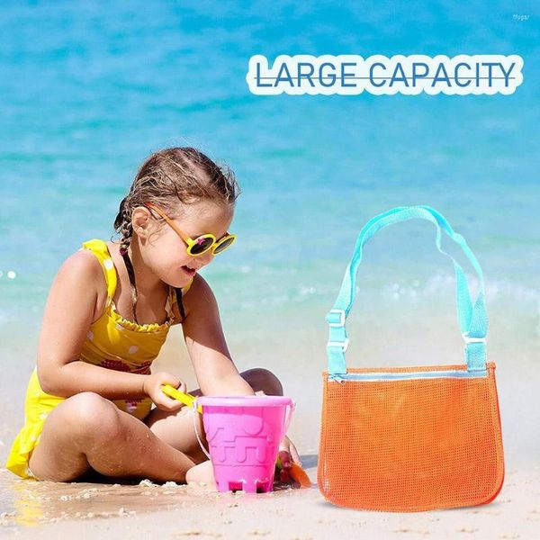 Borse portaoggetti Colore casuale Bambini Sabbia Via Spiaggia all'aperto Pieghevole Abbigliamento per bambini Giocattoli Articoli vari Borsa per cosmetici ecologica per donna