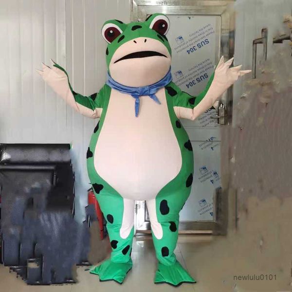 Traje inflável de bonecas de cartoon sapo pessoas usam bonecas de bonecas Toad Pluxh Head Head Nature Cartoon Mascot CustomizationMascot As roupas podem ser personalizadas