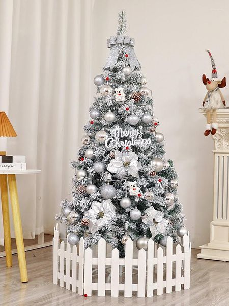 Decorazioni natalizie Floccaggio crittografato Ornamenti per alberi Famiglia nordica di lusso Grande 12.m 1.5m 1.8m Set regalo artificiale Navidad