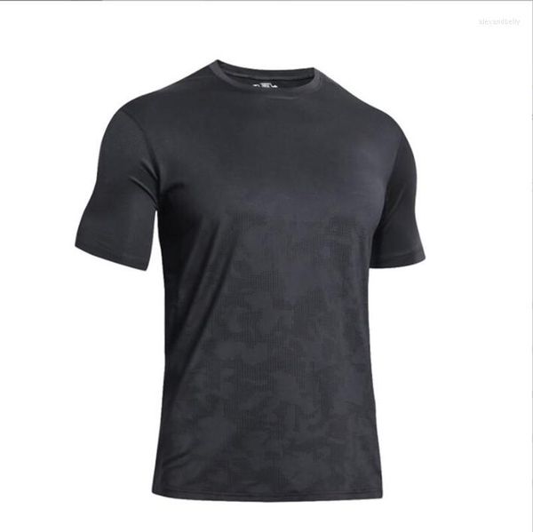 Camisetas masculinas homens homens verão esportes ao ar livre fitness seco rápido t-shirt shirt machine malha treinamento de basquete de basquete correndo as camisetas