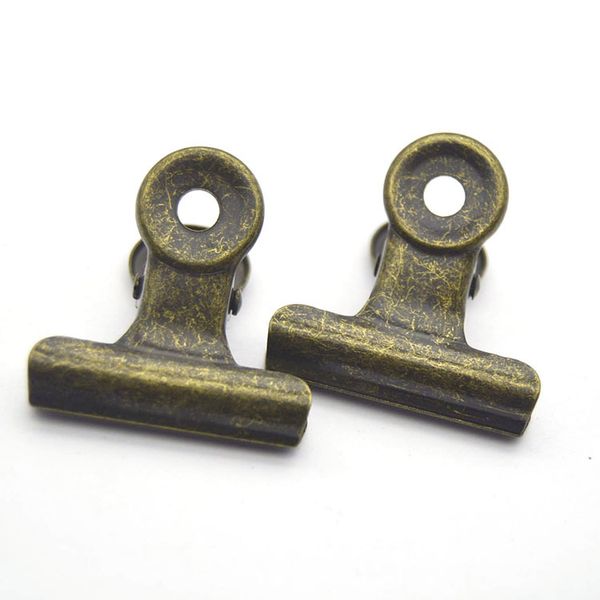 Filing Supplies Retro Round Metal Grip Clips Bronze Bulldogge Clip Metall Ticket Büroklammer für Tags Taschen Büro Großhandel 5 Größe