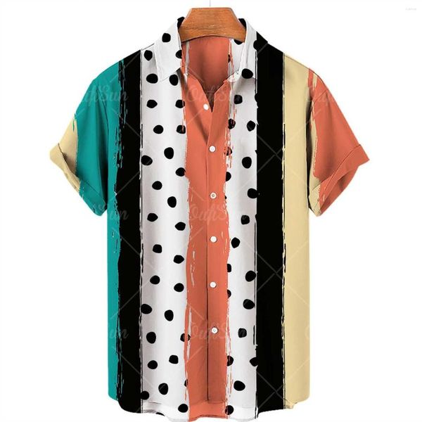 Camicie casual da uomo Spiaggia da uomo Impressione da cocco Camicia albero hawaiano Manica corta Cheerleading Bottone singolo Moda Top grande 5xl