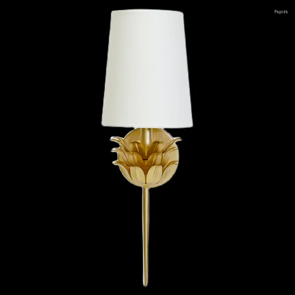 Lâmpada de parede moderna minimalista leve lâmpadas de luxo de quarto de cabeceira da sala de estar decorativa de folha de flores