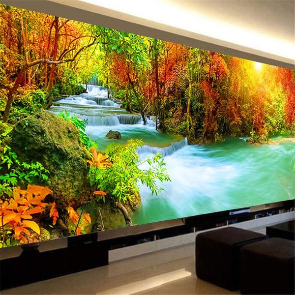 Stitch 5d Diamond Painting Forest Stream Forest Paesaggio ricami diamanti da parete Painting Croce Croce Decorazioni per camera da letto fatti a mano