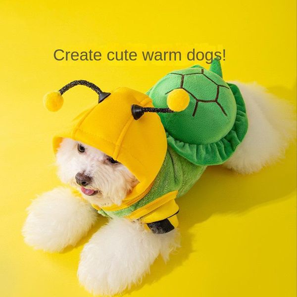 Vestuário outono e inverno filhote de cachorro cão engraçado tartaruga pet traje tração colete fofo jaqueta gato twoleg camisola roupas para animais de estimação
