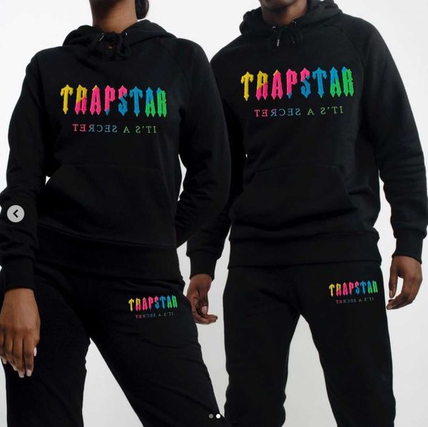 Designerkleidung Herren Sweatshirts Hoodie Trapstar Niche Trendige Marke Pullover Regenbogen Handtuch Samt bestickter Plüsch verdickte Kapuzenjacke Trainingsanzüge Tops