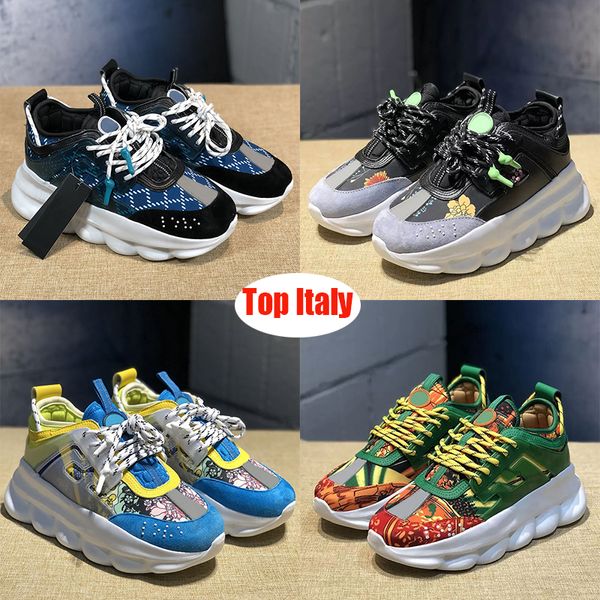 2023 Top Designer Italia Scarpe Chain Reaction Sneakers Scarpe casual Reflective Triple Nero Bianco pelle scamosciata multicolore rosso blu giallo fluo tan Lxuury donna uomo scarpe da ginnastica