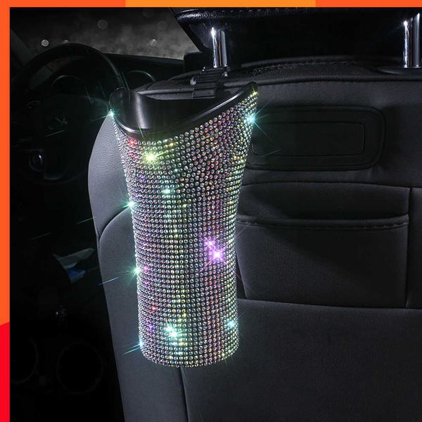 Luxuoso novo suporte de guarda-chuva de carro de cristal à prova d'água abs guarda-chuva suporte de carro gadgets diamante bling acessórios de carro para mulher