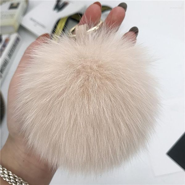 Chavedias de joias pingentes de pingente de bolsa feminino-pompom-keyring -fur-ball foffy